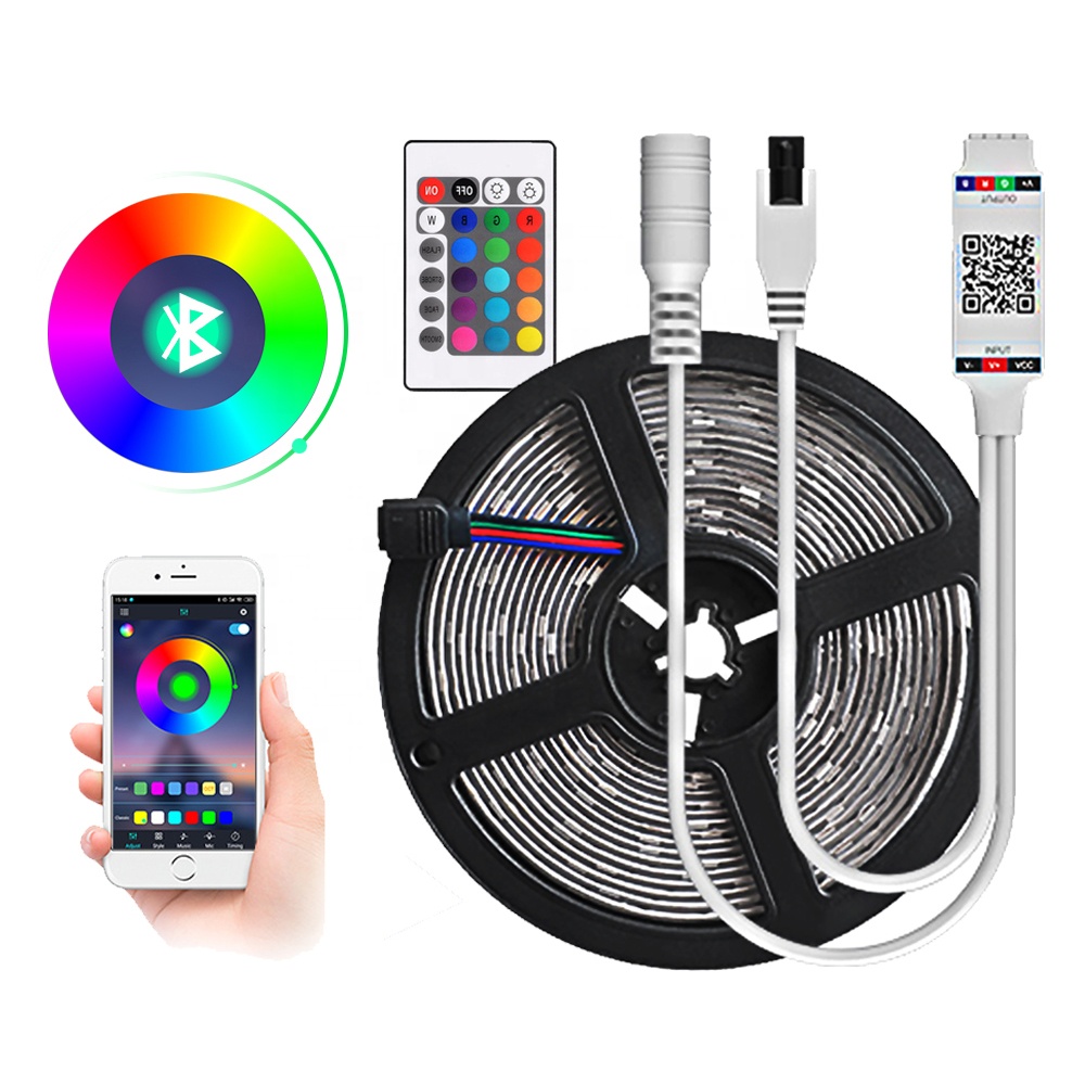 Дешевая Светодиодная лента rgb smd smart outdoor 5m 10m bluetooth wifi оптом