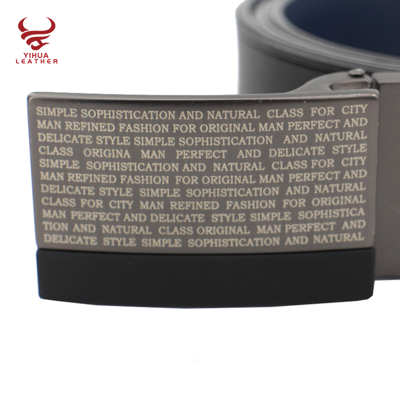 Wholesale Fashion Style Cheap Embossing Printing Buckle Men Genuine Leather Belt