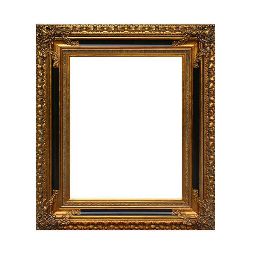 Wall Frame Design Large Golden Leaf Rococo Classical Wooden Oil Painting Frame