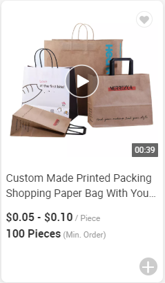 wholesale custom logo eco friendly brown shopping kraft paper bag