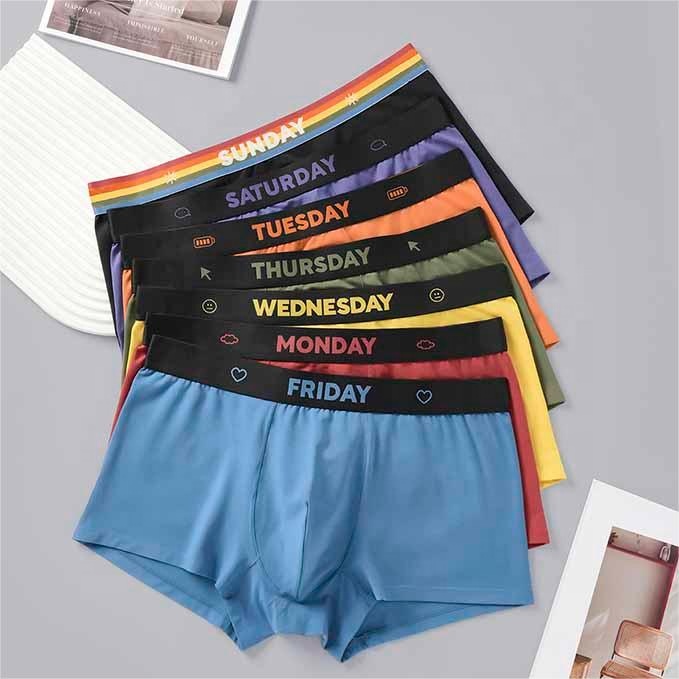 Stylish and Comfortable Cotton Modal Breathable Mid-Rise Stretchy Week Boxers Men's Underwear