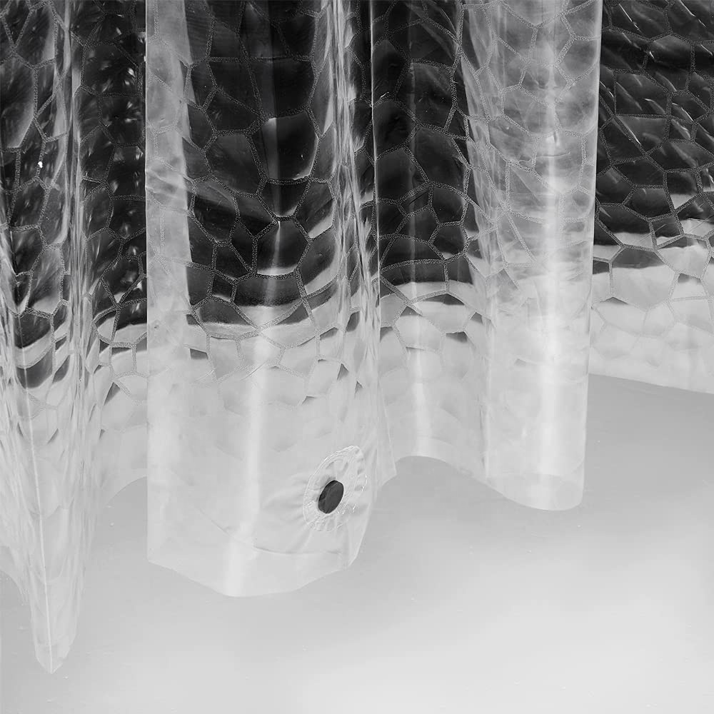 Тонкая 3D форма для кубиков воды и устойчивая к плесени PEVA Синяя Прозрачная виниловая Пластиковая Душевая занавеска для ванной комнаты