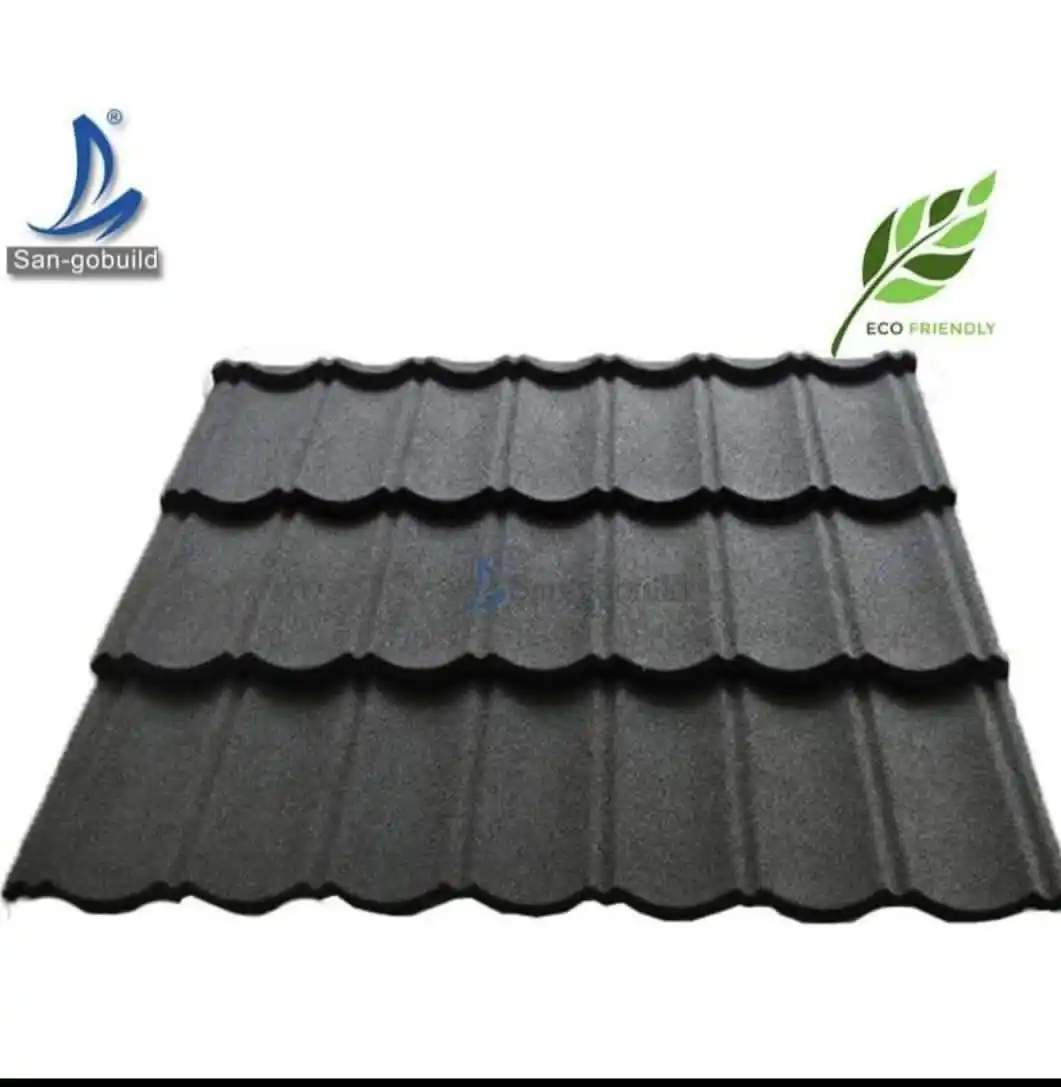 Africa's hottest black Materials Aluminium Steel Sheets Shingle Colorful Galvanized Roofing Stone Coated Metal Roof Tile