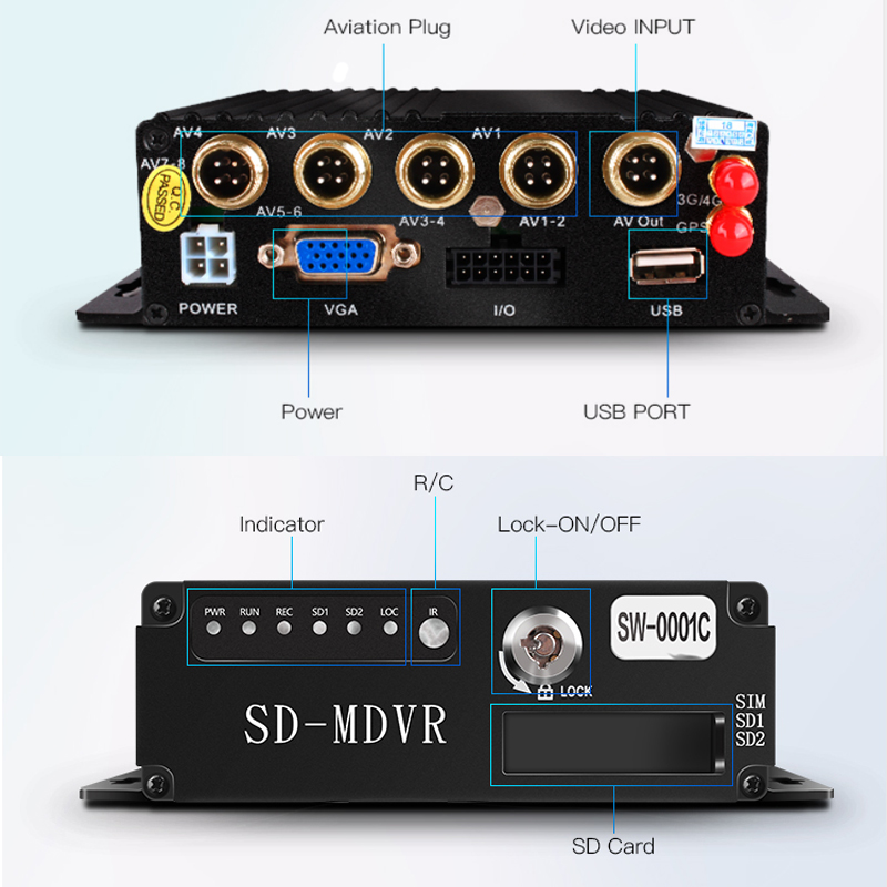 Школьная автобусная система видеонаблюдения 4CH sd-карта Мобильный DVR 3G 4G GPS Wifi грузовик безопасности CCTV камера