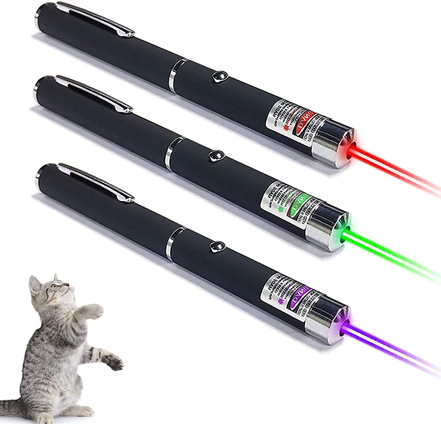 High Powerful Beam Light Green/Red/Blue Purple 405nw Laser Pointer Pen Cat Laser Toy