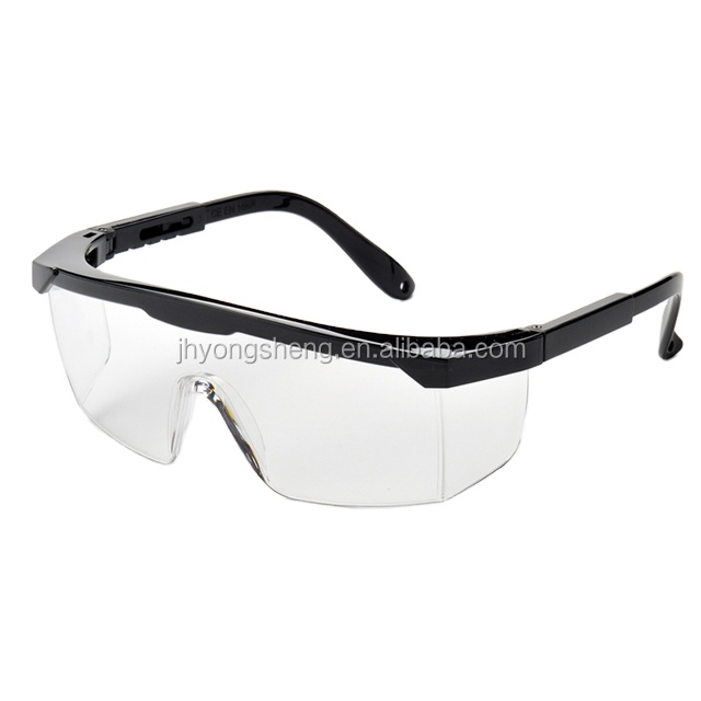 CE EN166 anti-fog adjustable side arms safety industrial goggle eye protection glasses