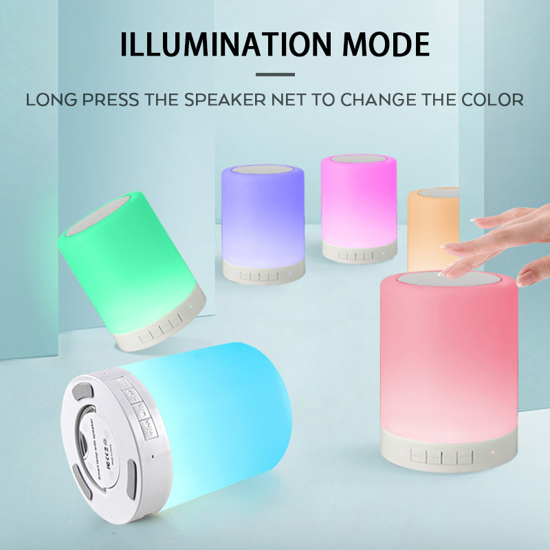 New Portable Smart Wireless Bt Speaker Mini Player Touch Pat Light Colorful Led Night Light Bedside Table Lamp For Better Sleeps