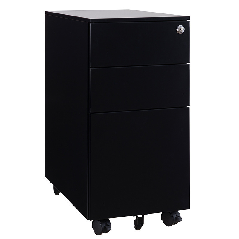 Small Round Edge Pedestal Cabinet Steel furniture Mobile Pedestal Movable Office Equipment with 3-drawer