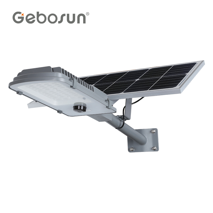 GEBOSUN Hot sale high lumen ip65 waterproof smd 60w solar street light with network cctv camera