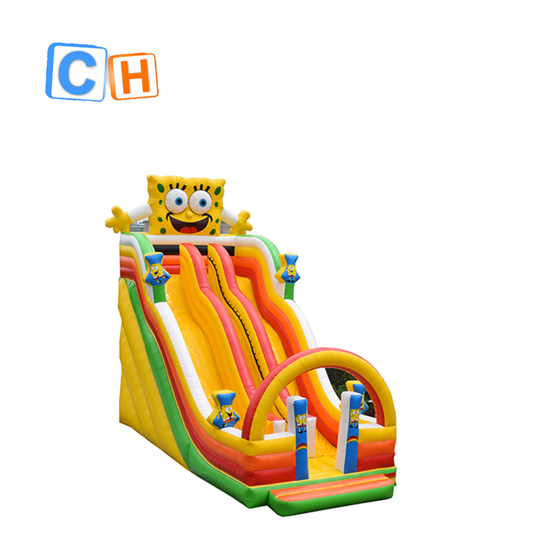 Commercial Cartoon Inflatable dry Slide With High Quality Full Printing inflatable slide with adults for sale from CH