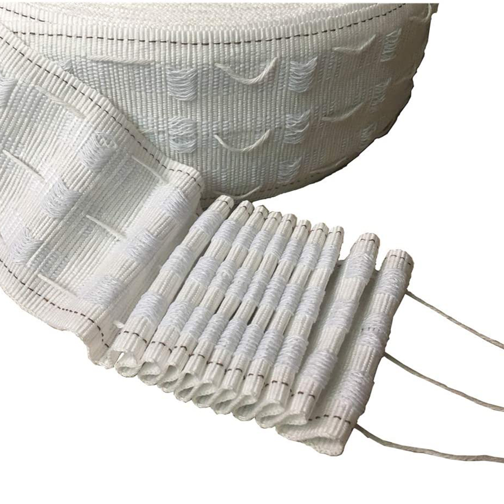 wholesale white non woven ripple fold heading wave curtain rod tape