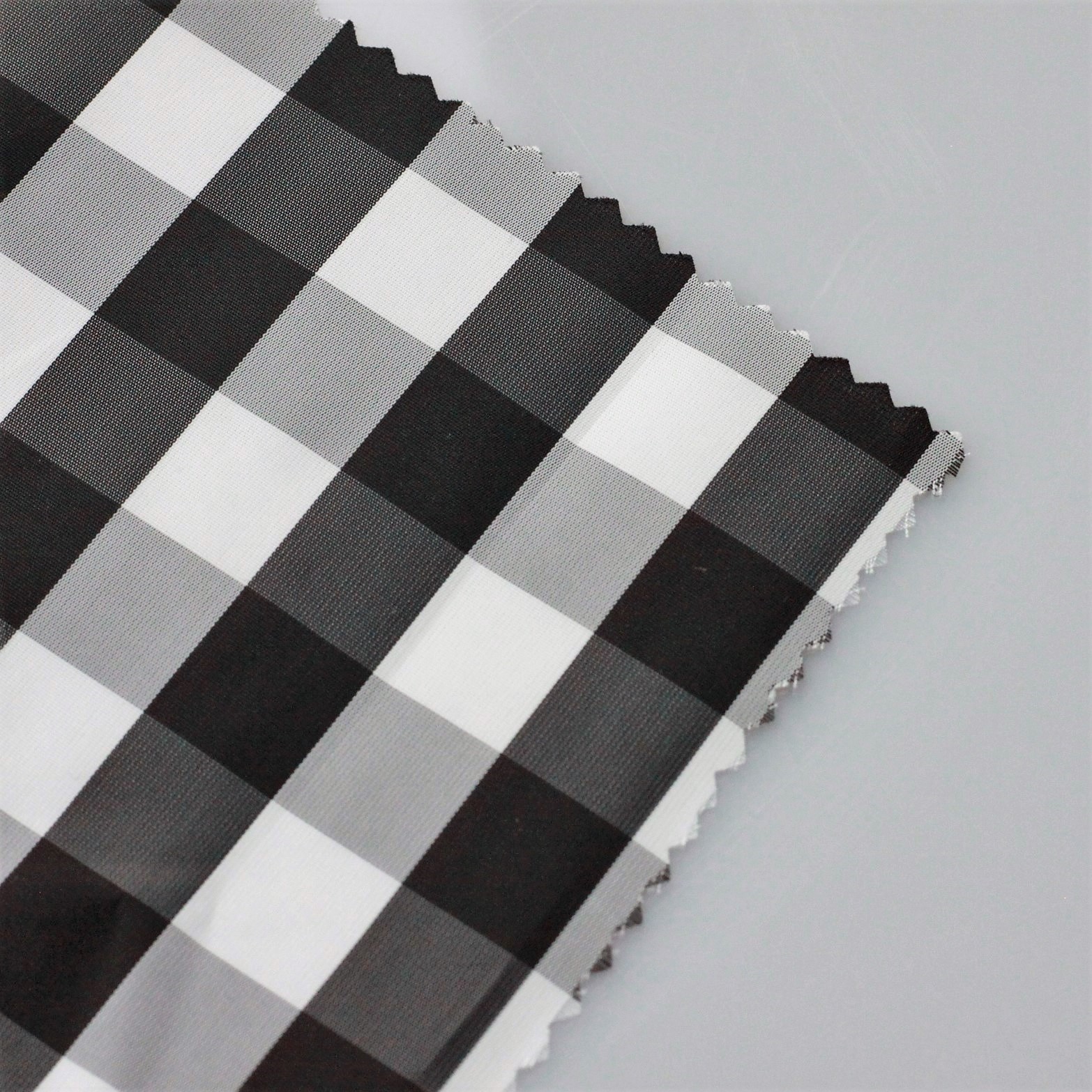 2021 new 100% polyester environment-friendly recycled black and white checked fabric