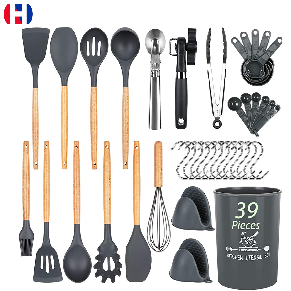 Super quality kitchen utensil sets - 39 pcs cooking utensils food grade silicone