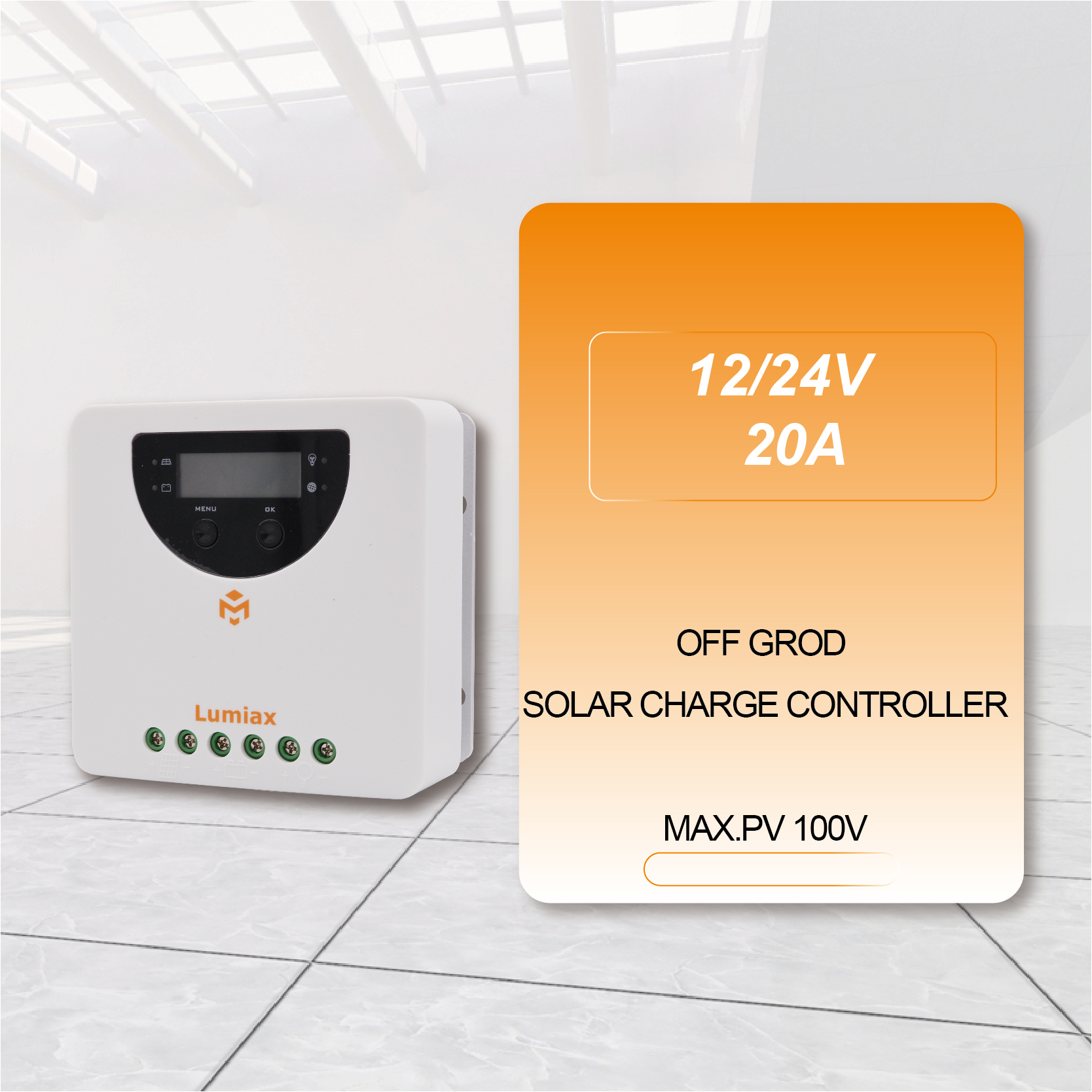 Lumiax 24V 12V 20A MPPT solar charge controller solar panel charger control 100V input