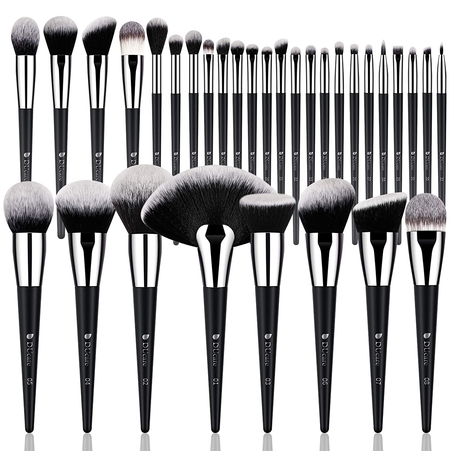 Makeup Brush Sets 18PCS Wood Handle Soft Synthetic Fiber Hair Eyeliner Eyeshadow Lip Eyebrow Brush
