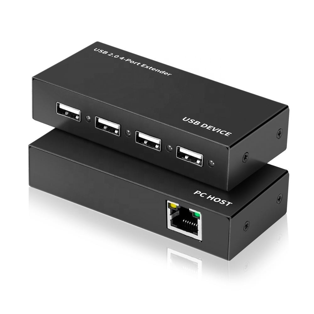 Fly Kan USB Ethernet удлинитель-4 Prot USB2.0 по cat5e сетевой удлинитель по RJ45/Cat5/Cat 6 расширитель повторитель NT100