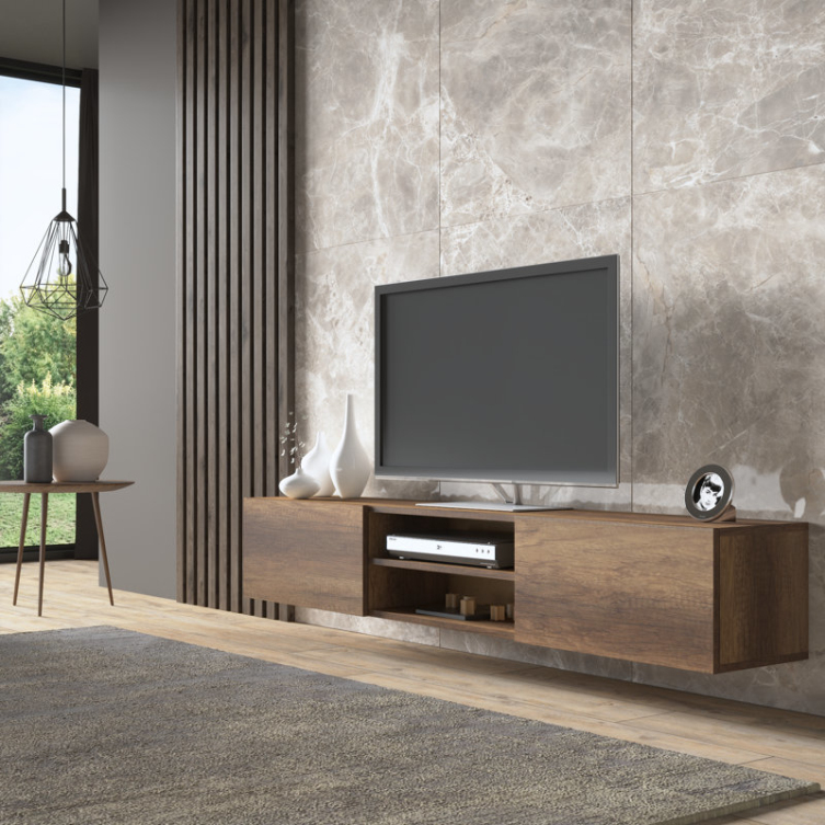 Living room furniture manufacturer wall mount hung furniture floating wooden tv unit stand cabinet