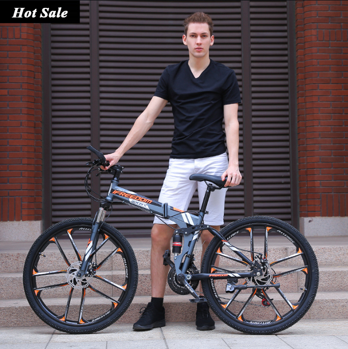 Carbon Steel Folding Road Bike 26 Inch Foldable Mountain Bike Bicycles For Adults