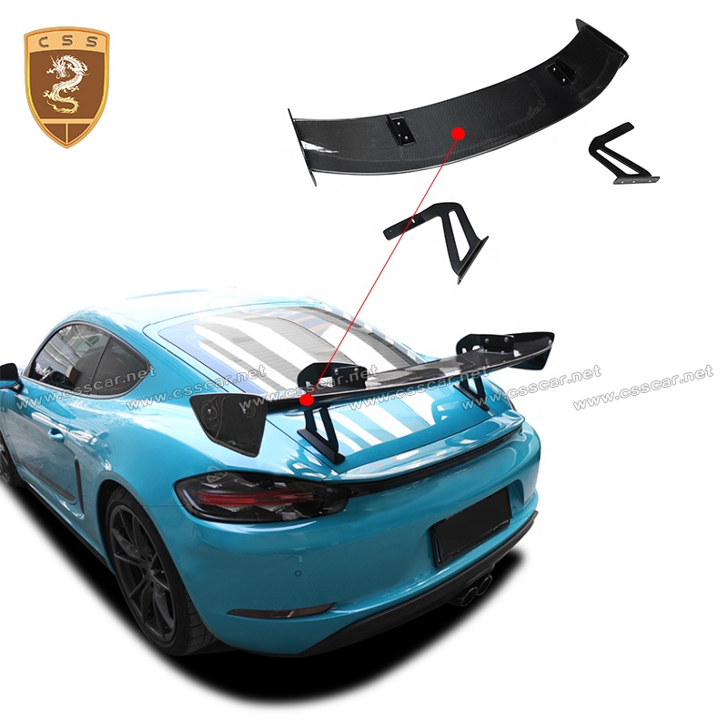 2016 + Новый дизайн GT-4 стиль Реальные углеродного волокна автомобилей задний спойлер для Porsche Boxster 718 Универсальный задний багажник спойлер крыла