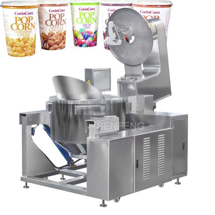 big capacity pop corn snacks production line making caramelizer