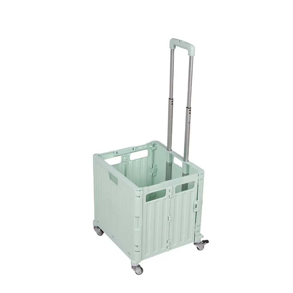 Plastic foldable shopping cart Foldable luggage cart Plastic foldable cart