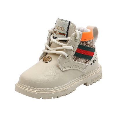 Children Martin Boots for Girl PU Leather Waterproof Winter Kids Snow Girls Boots Shoes