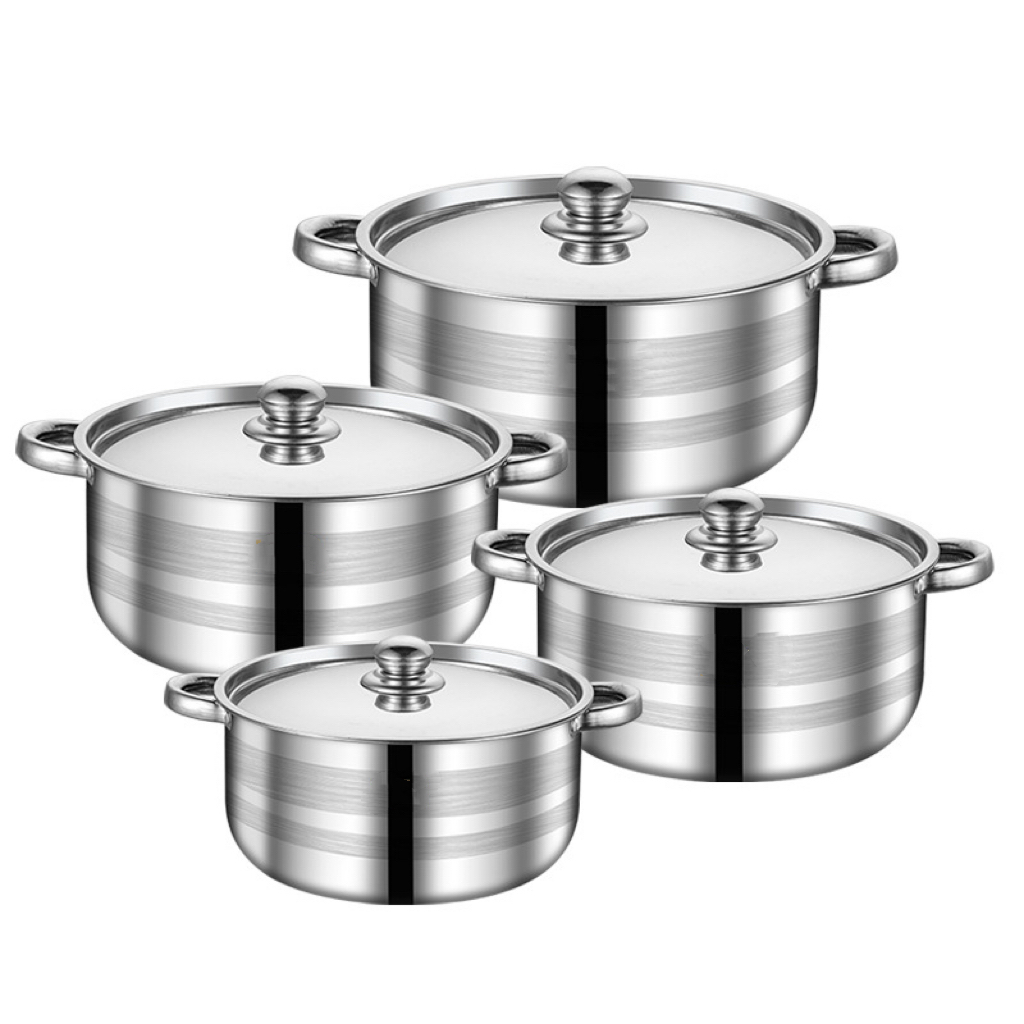 Wholesale High Quality German Style 410Stainless Steel Cookware soup pot Set for kitchen