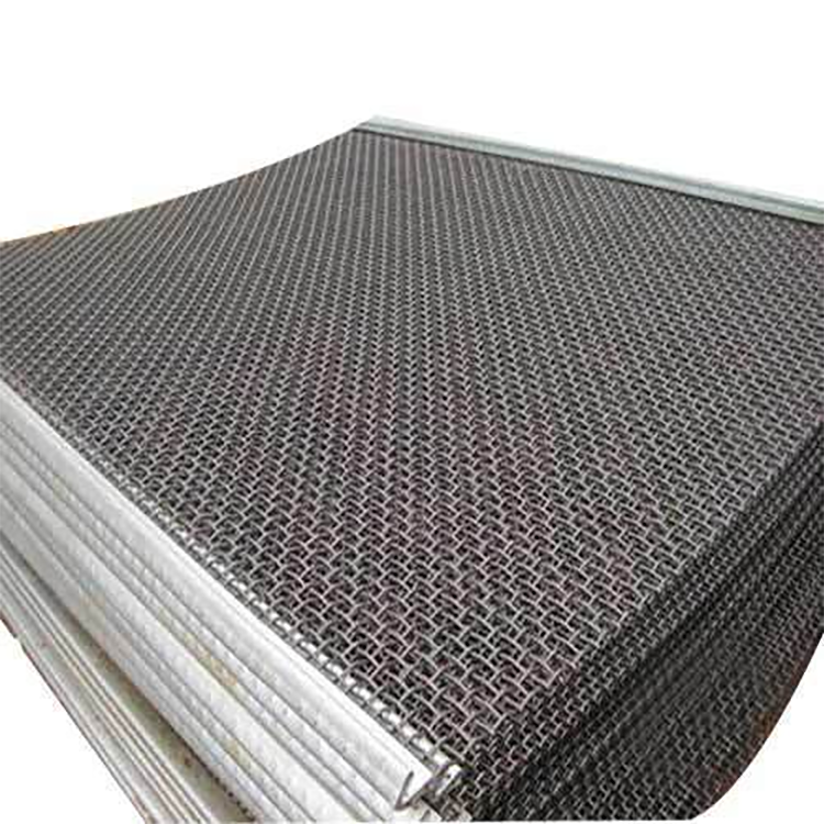 65MN Stainless steel Replacement crimped wire mesh sand gravel crusher hooked vibrating sieve screen mesh for Mining and Quarry