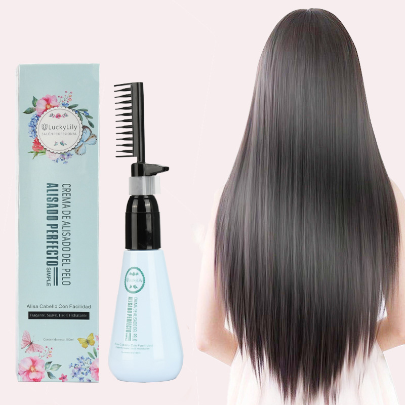 Straightening Hair Cream Low Moq 180ml Wholesale Manufacturer Rebonding Keratin Hair Straightening Cream With Comb