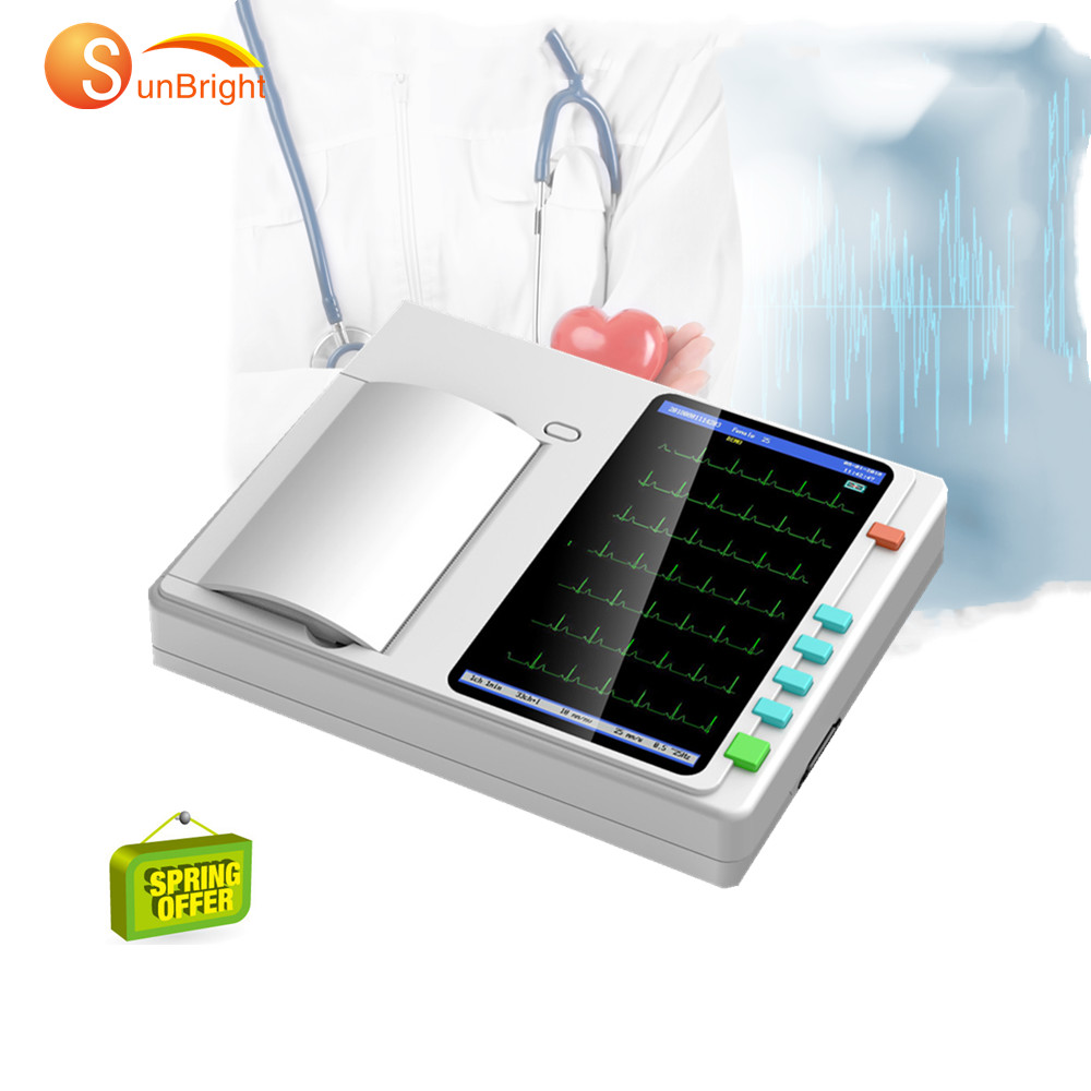 Touch screen ECG 6 channel medical device price ECG portable electrocardiogram