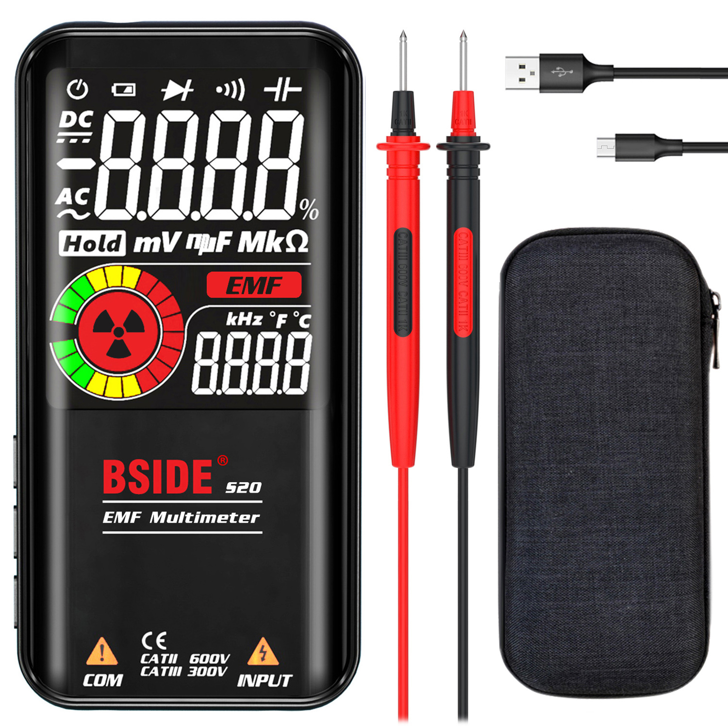 Мультиметр BSIDE S20, 620 в, переменный/постоянный ток