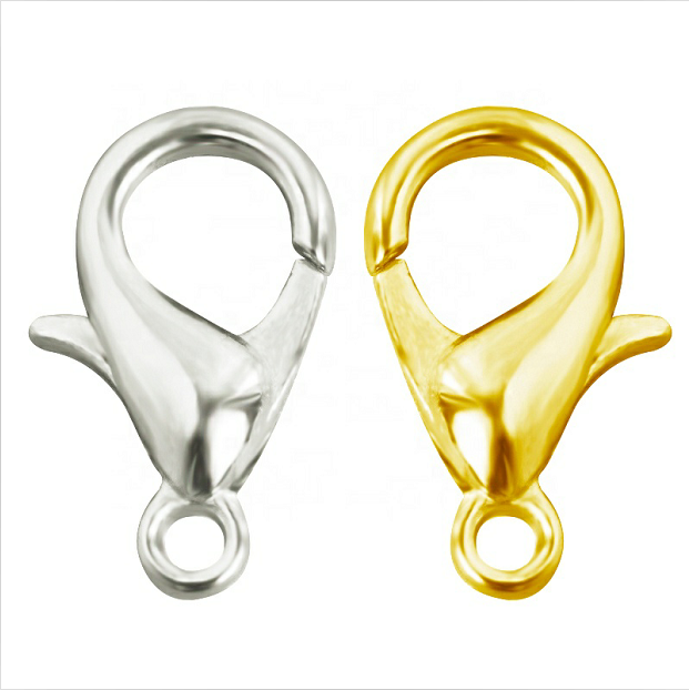 Wholesale 10mm 12mm 15mm Stainless Steel 18K Gold Plated Clasps Lobster DIY Bracelet Necklace Jewelry Making Accessories