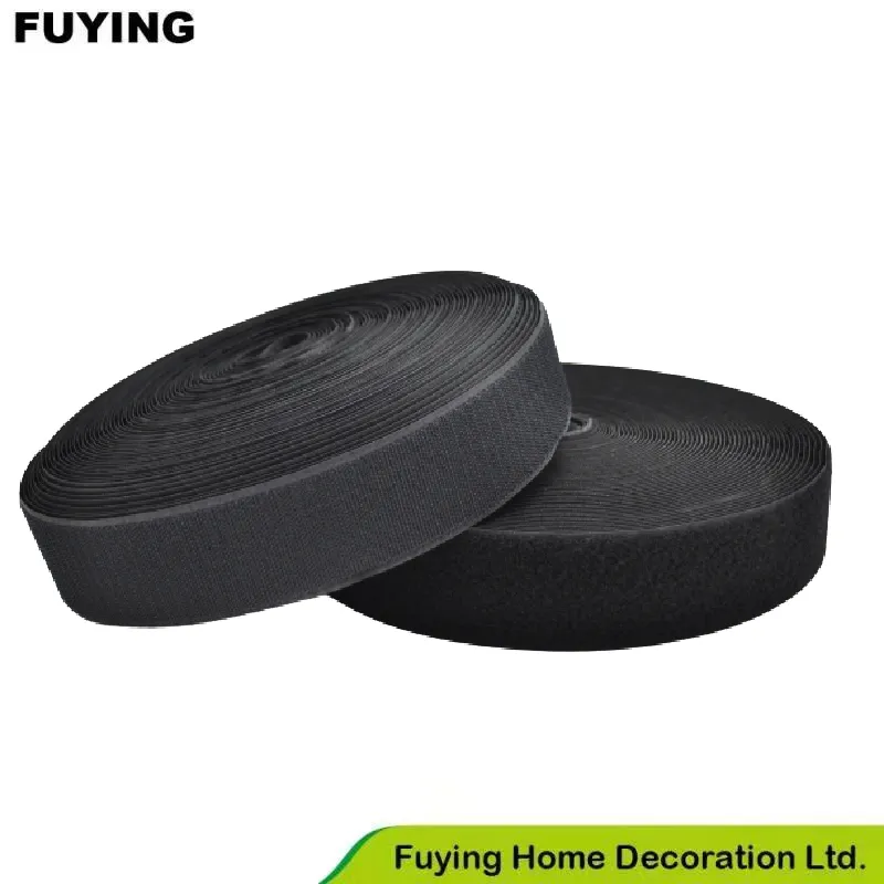 Fuying Customize Various Sizes Of Nylon Or Polyester Hook Loop And Black Fastener Film