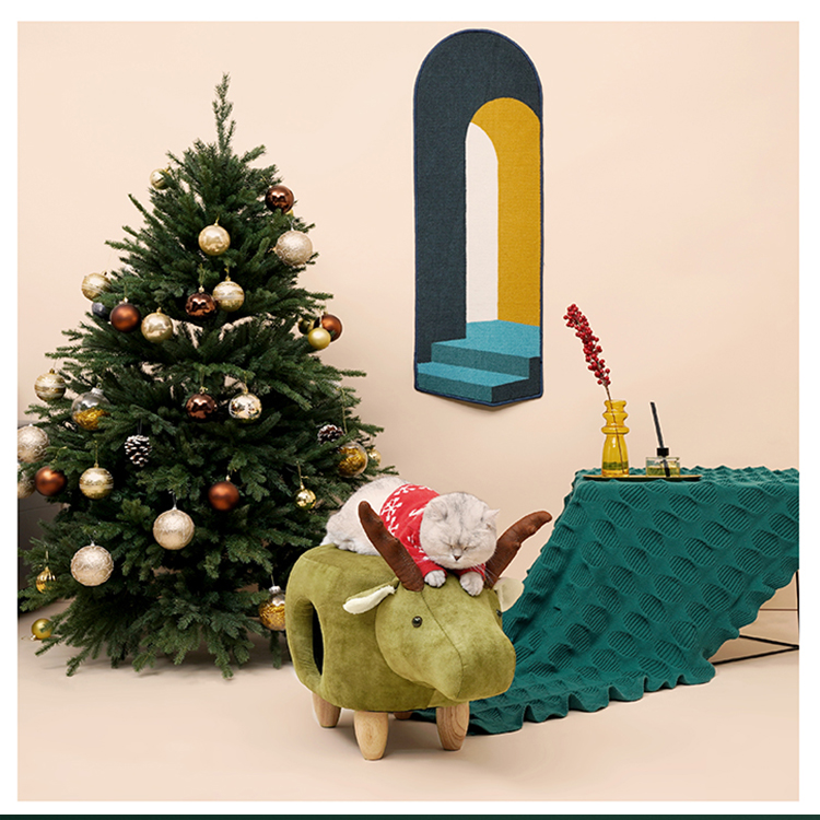 Christmas Hot Sale Christmas Cute Elk Stool Creative Cat Supplies Cat Bed Stool For Humans And Pets