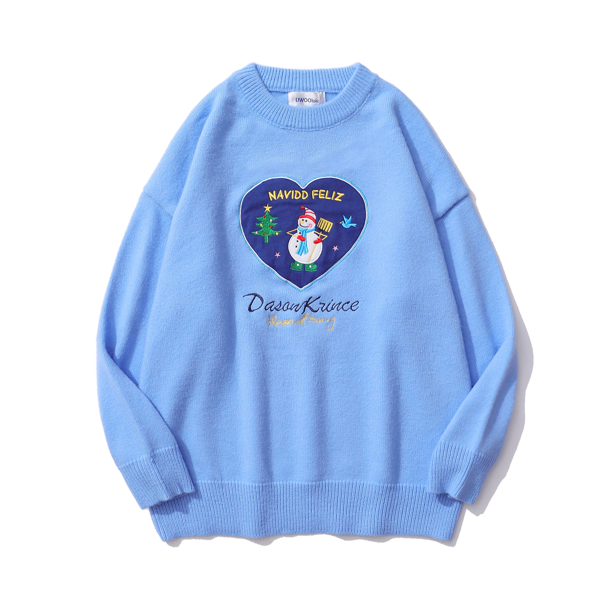 OEM & ODM Logo Jacquard design patch knitwear pullover cotton Sweater Custom Design Sweater