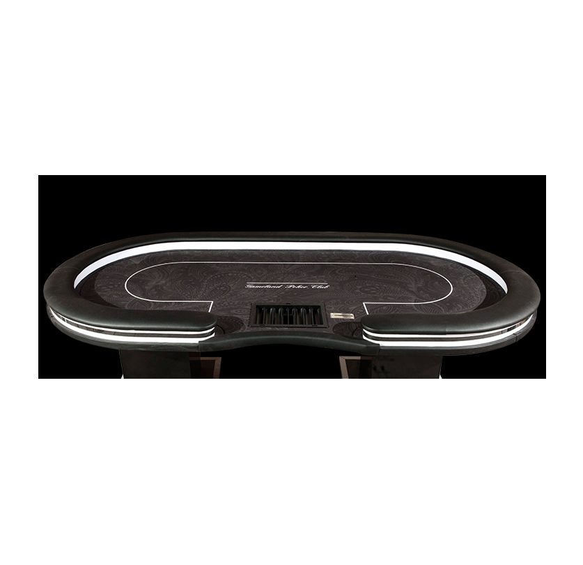 Luxury Poker Table Texas Hold'em Poker Table With LED Lamps, USB Interfaces, Chip Tray