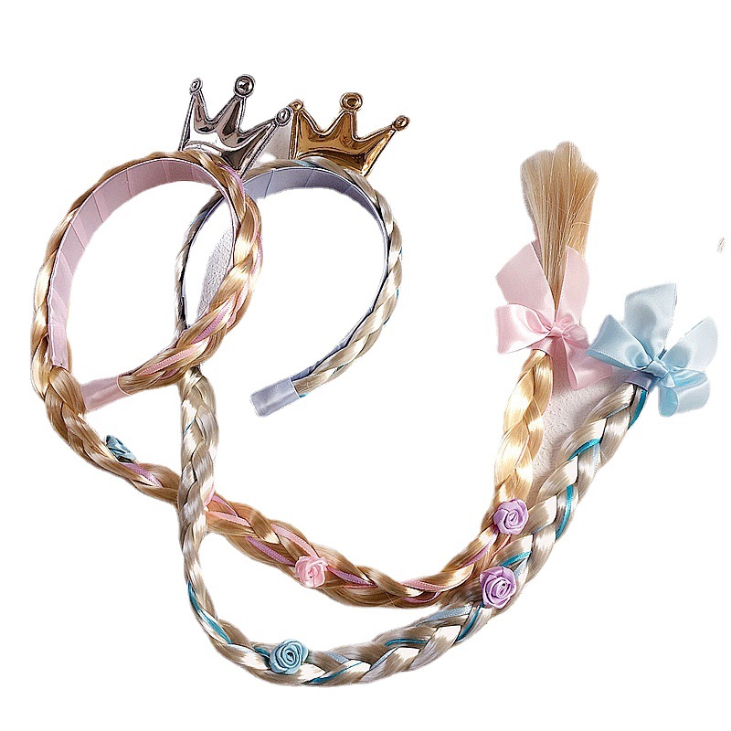Fashion Girls Hair Bands snow princess snowflake crown braid color children's headband hair accessories