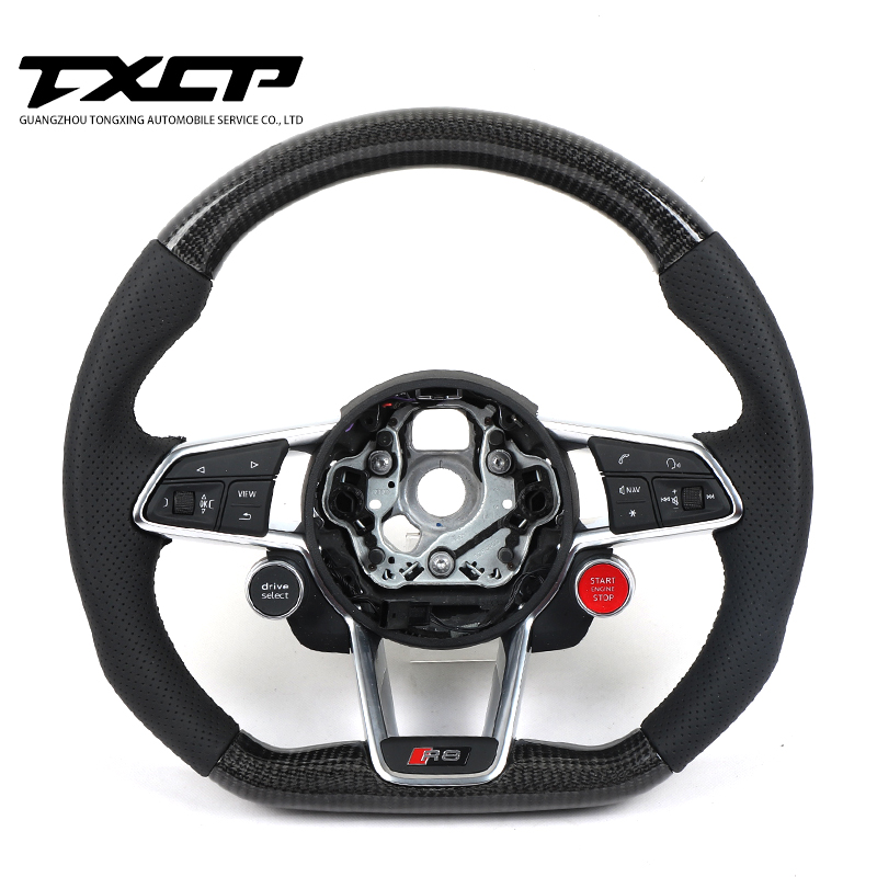 Custom Alcantar carbon fiber steering wheel For Aud i 2016-2019 TTS R8 TTRS TT racing wheel convertible