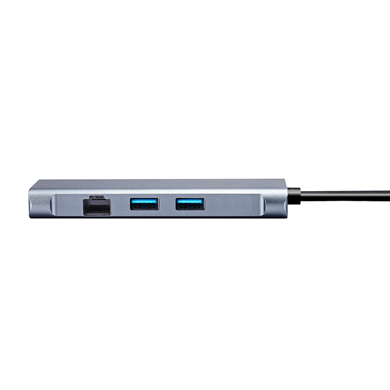 6 в 1 Тип C концентратор Thunderbolt 3 с кард-ридер RJ45 Ethernet для Macbook Pro/Air iPad