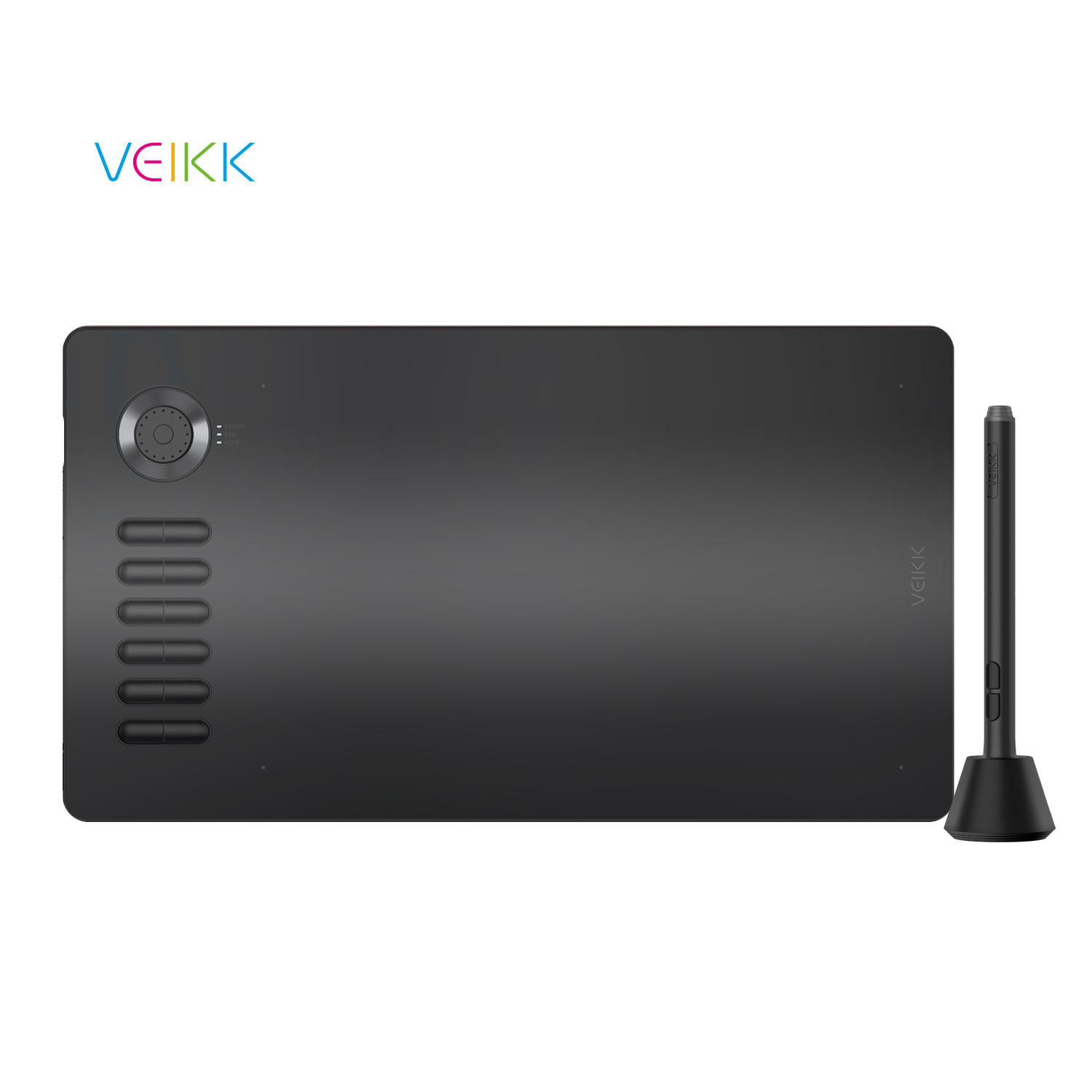 Графический планшет VEIKK A15 Pro для рисования с 12 Экспресс-клавишами и быстрым набором, 8192 чувствительность к давлению (серый)