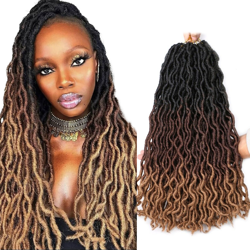 Gypsy Locs Extension Jumbo Braiding Wavy Curly Crochet Braid Hair Goddess Faux Locs ombre dreadlock hair braids gypsy locs