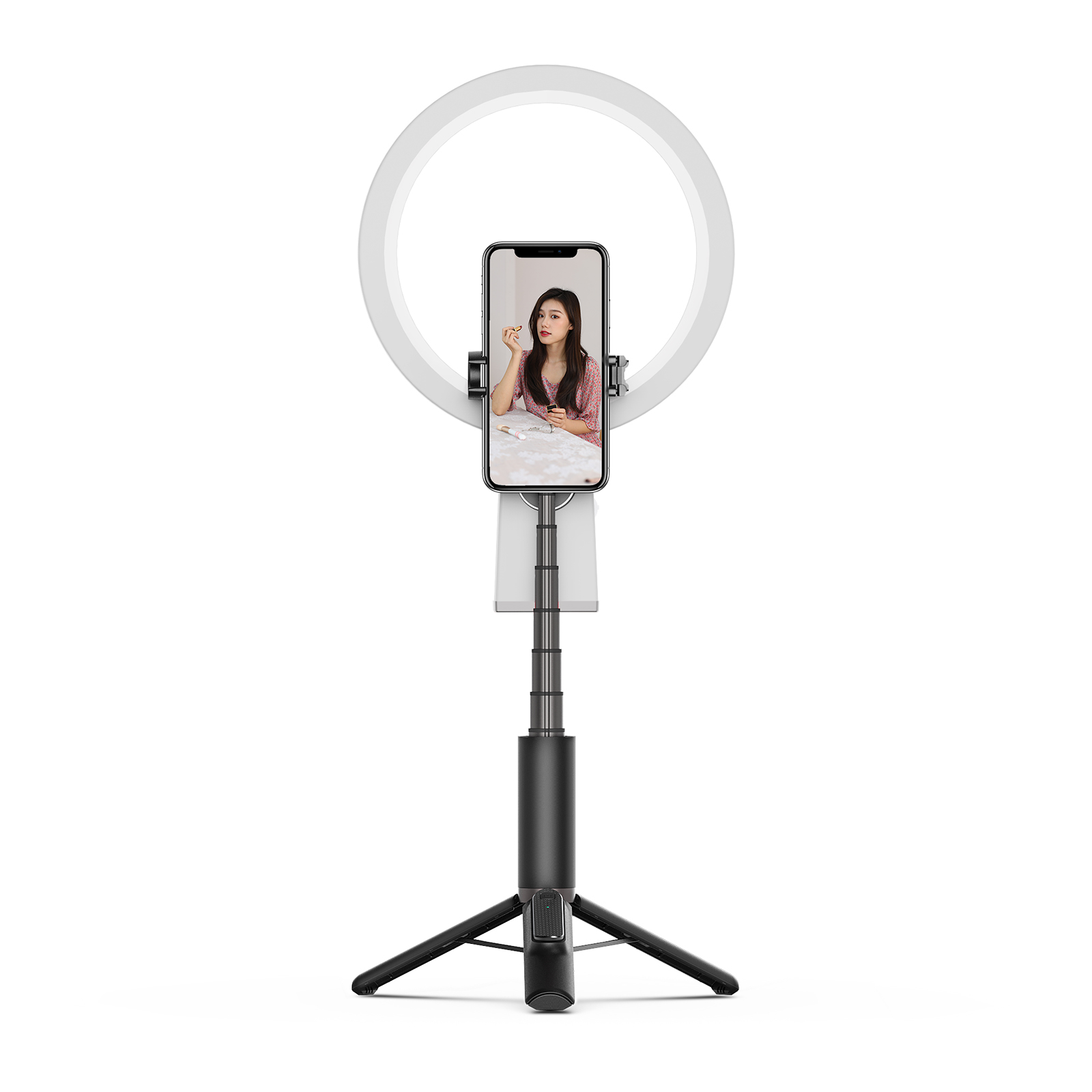 Followshow Ringlicht wireless floor desk table portable handheld holder mobile phone selfie stick stand led fill light ring