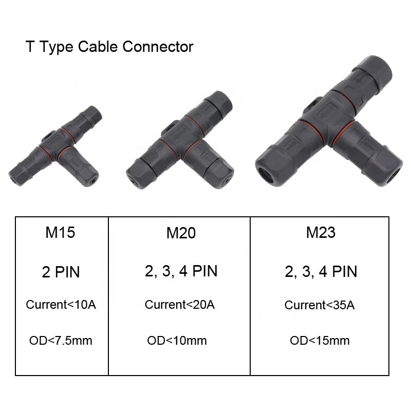 Высококачественное Кабельное решение M23 2pin 3pin 4pin ip67/ip68 Водонепроницаемый винтовой фиксирующий Соединительный Электрический Т-разъем