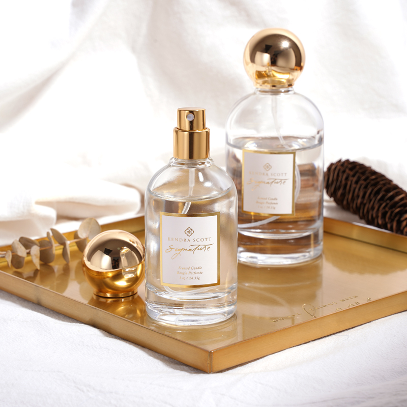 OEM Empty Round Zamac Gold Cap Perfume Glass Bottle 50ML 100ML Female Luxury Perfume Bottle