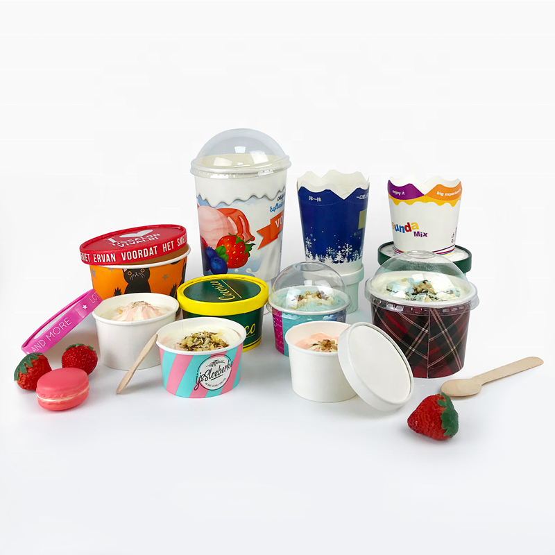 Ice cream packaging cup biodegradable icecream coffee disposable paper coffee cardboard takeaway cups