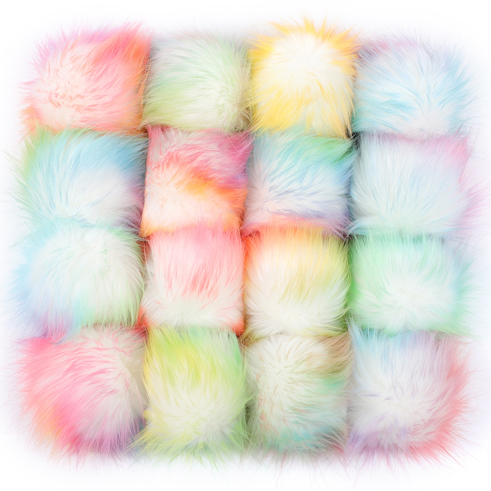 15cm light color fluffy fur pom pom ball