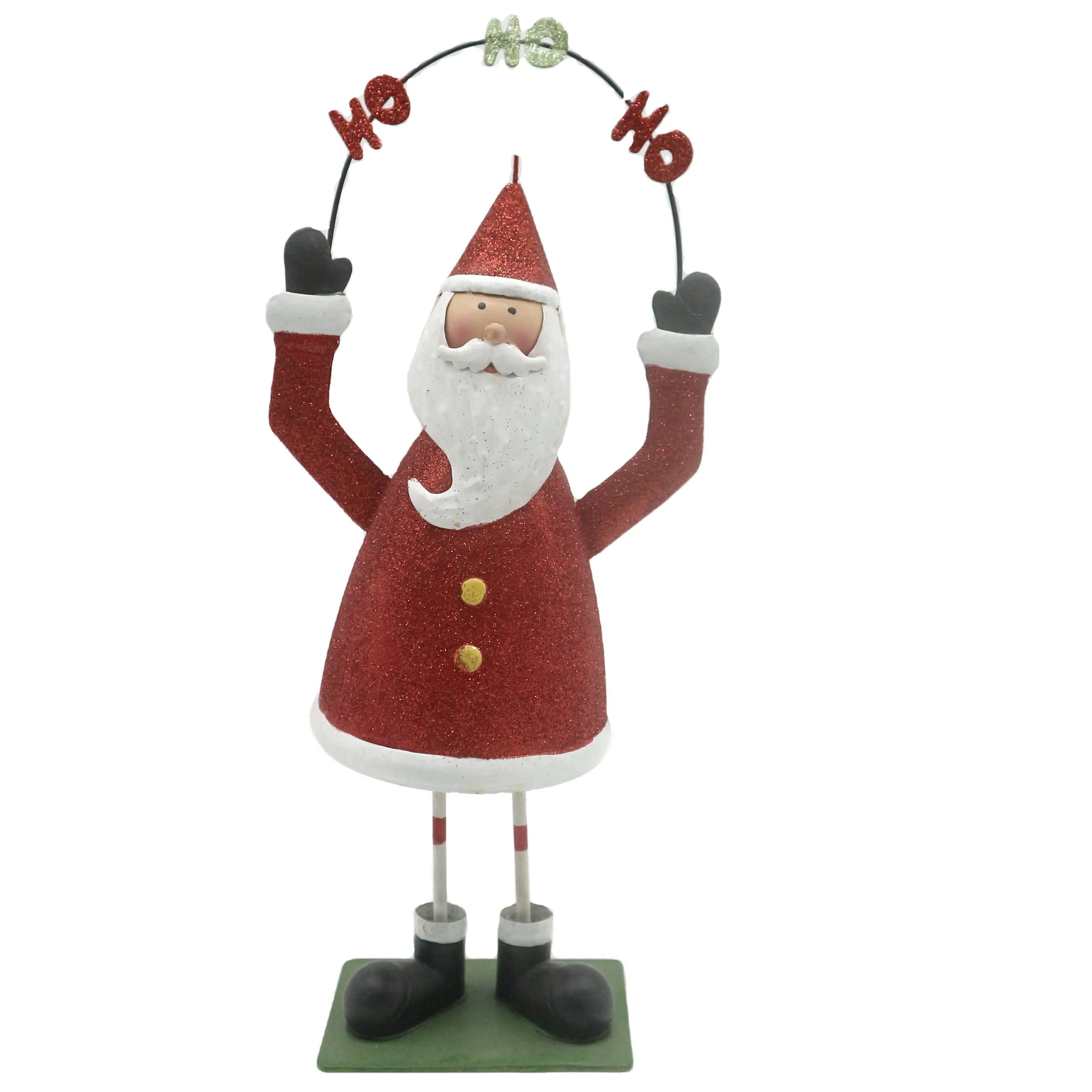 Metal Standing Santa Claus Iron Christmas Santa Claus Figure Christmas Metal Santa Doll