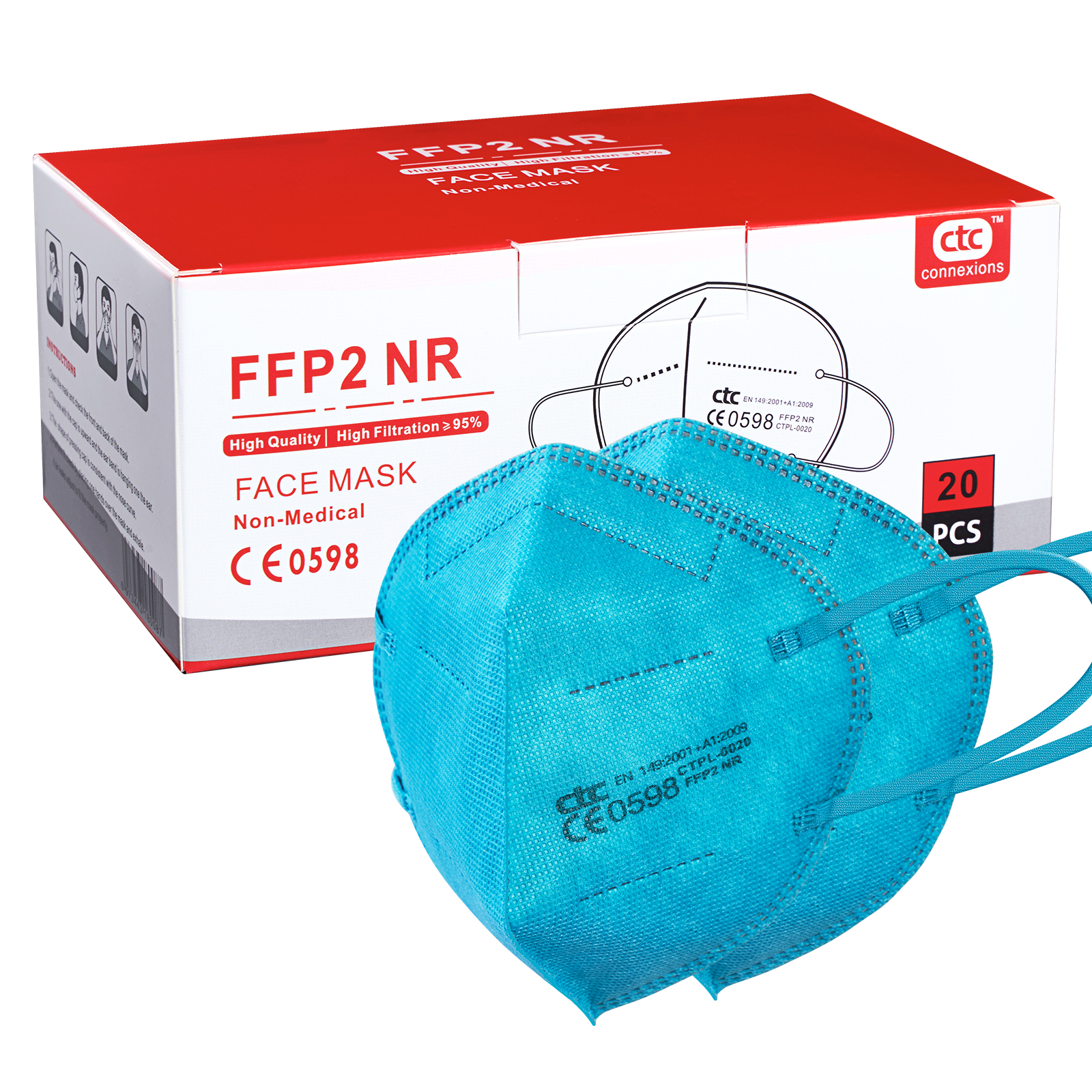 Цветной респиратор FFP2 CE 0598, выданный SGS, не медицинский
