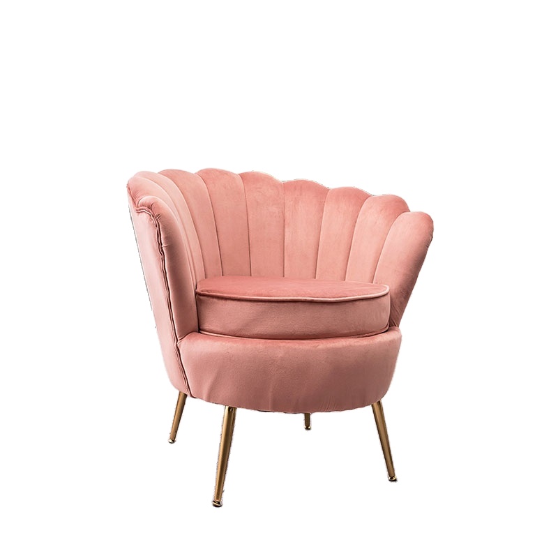 Luxury Furniture Modern Sillon Relax Living Room Sofa Shell Velvet Fabric Accent Shell Sofa