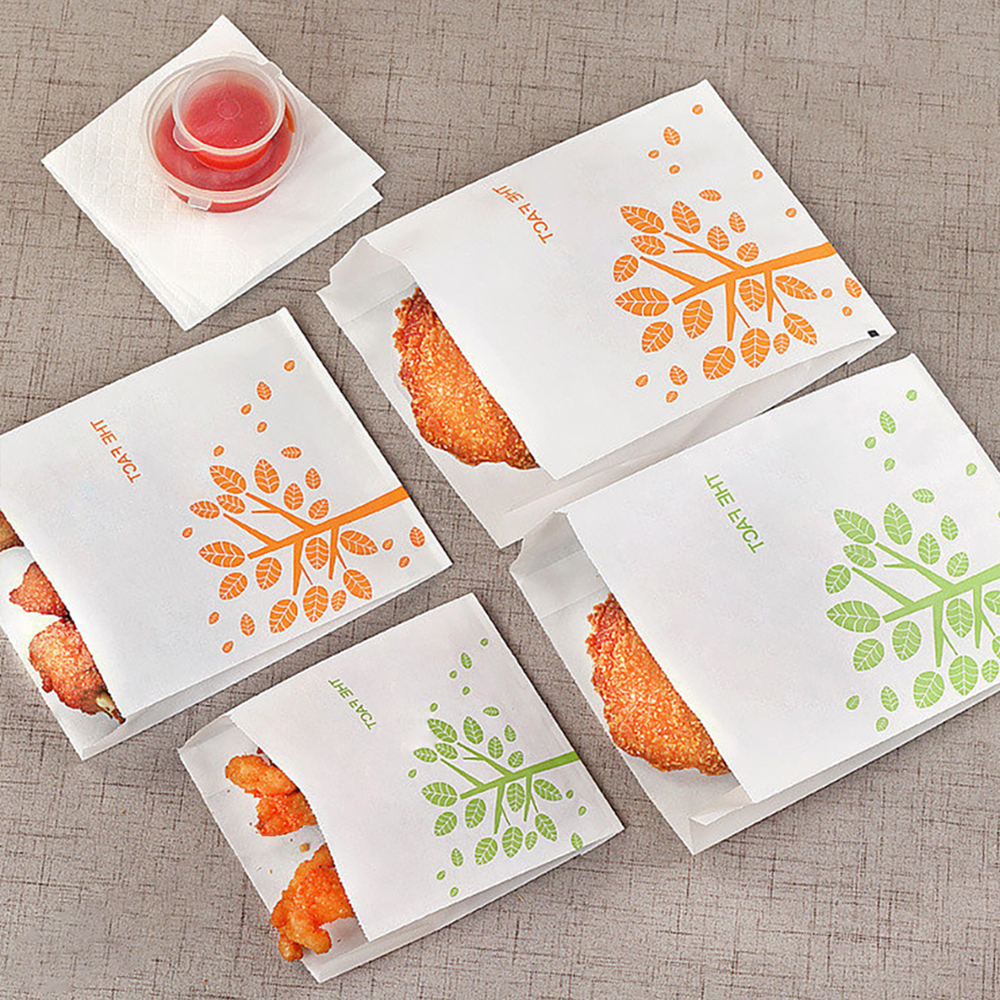 Sandwich Wrapping Kraft Paper Bag Pancake Oil-proof Food Packing Bag Home Breakfast Baked Snacks Packaging